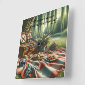 Picknick onder de wilg vierkante klok (Hoek)