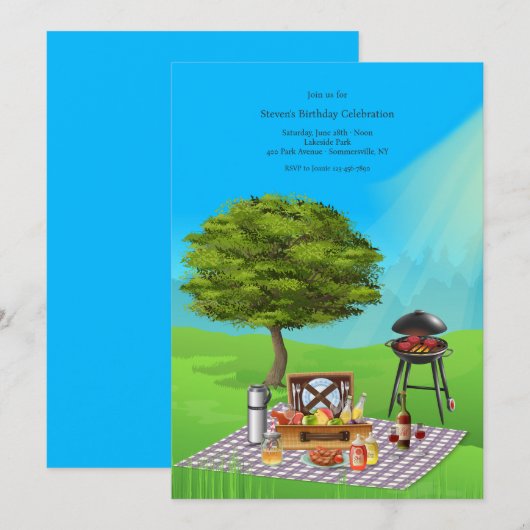 Picknick onder een boom kaart (Voorkant / Achterkant)