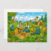 Picknick op Alpine Meadow Feestdagenkaart (Voorkant / Achterkant)