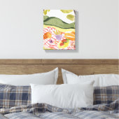 Picknick op de heuvel | Geschilderd waterverflands Canvas Afdruk (Insitu (Slaapkamer))