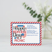 Picknick op Memorial Day FamiliebBQ Briefkaart (Staand voorkant)