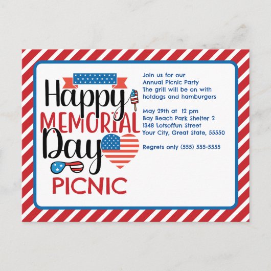 Picknick op Memorial Day FamiliebBQ Briefkaart (Voorkant)