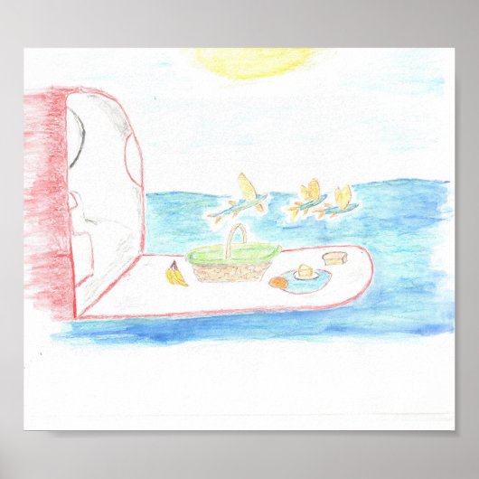 Picknick op zee poster (Voorkant)