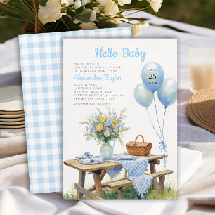 Picknick Park Ballonnen Blauwe Bloemen Jongens Bab Kaart