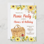 Picknick partij zonnebloemen zomer verjaardag meis kaart (Voorkant)