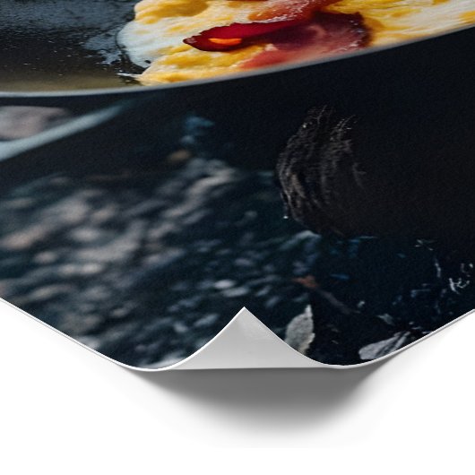 Picknick Perfection: spek en gebakken eieren Poster (Hoek)