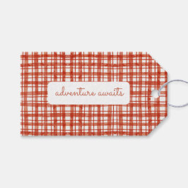 Picknick Plaid Herfst Genderneutraal Baby shower Cadeaulabel