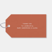 Picknick Plaid Herfst Genderneutraal Baby shower Cadeaulabel (Achterkant Horizontaal)