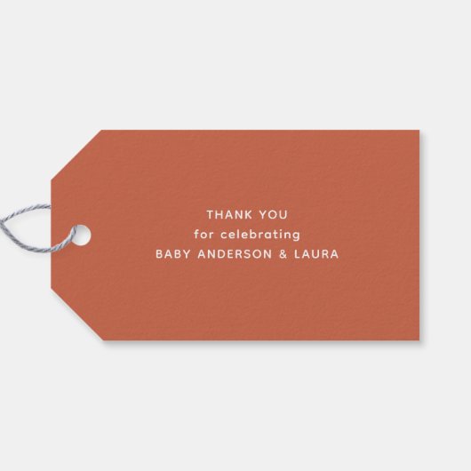 Picknick Plaid Herfst Genderneutraal Baby shower Cadeaulabel (Achterkant Horizontaal)