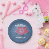 Picknick Roze Bloem Jaarlijkse Bijeenkomst Familie Papieren Bordje (Feest)