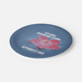 Picknick Roze Bloem Jaarlijkse Bijeenkomst Familie Papieren Bordje (Gekanteld)