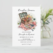 Picknick |  Rustieke koppel bruidsuitnodiging Kaart (Staand voorkant)