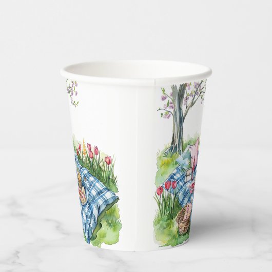 Picknick Theme Paper Cups Papieren Bekers (Rechts)