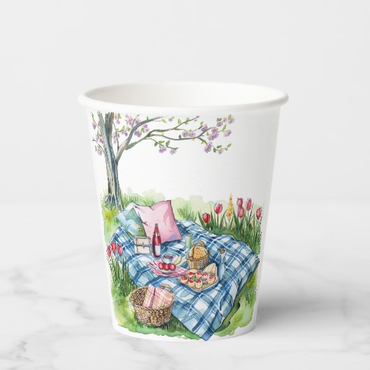 Picknick Theme Paper Cups Papieren Bekers (Voorkant)