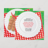 Picknick Uitje BBQ Party Flat Uitnodiging (Voorkant / Achterkant)