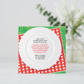 Picknick Uitje BBQ Party Flat Uitnodiging (Staand voorkant)