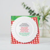 Picknick Uitje BBQ Party Flat Uitnodiging (Staand voorkant)