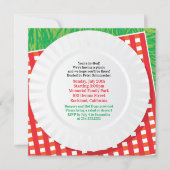 Picknick Uitje BBQ Party Flat Uitnodiging (Voorkant)