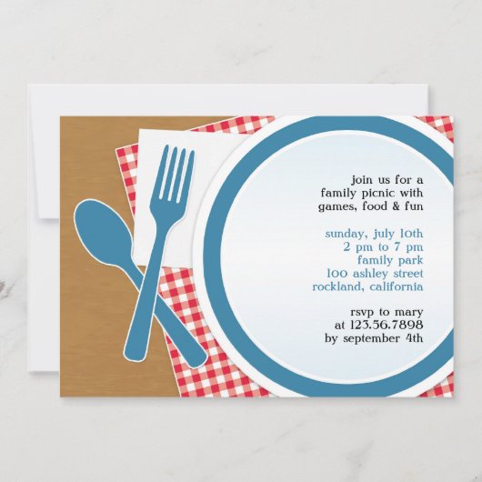 Picknick Uitje Flatuitnodiging Kaart (Voorkant)