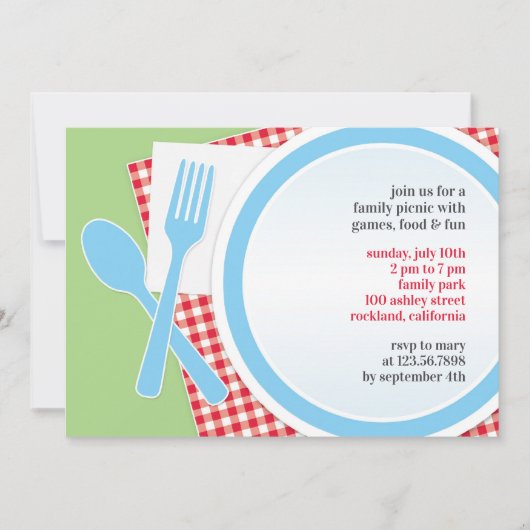 Picknick Uitje Flatuitnodiging Kaart (Voorkant)