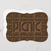 Picknick Uitnodiging Grappig Wicker Typography Par (Voorkant / Achterkant)