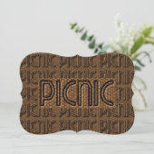 Picknick Uitnodiging Grappig Wicker Typography Par (Staand voorkant)