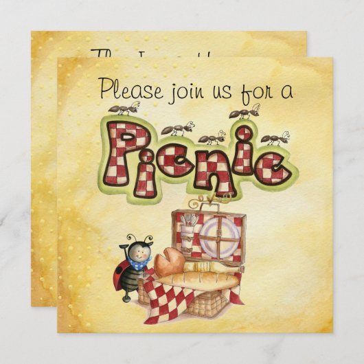 picknick-uitnodiging kaart (Voorkant / Achterkant)