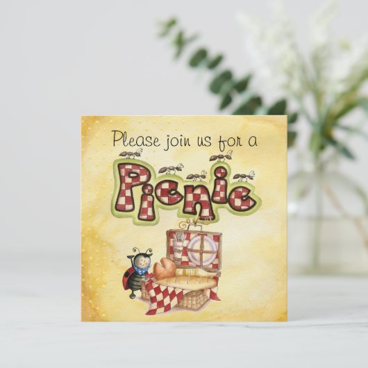 picknick-uitnodiging kaart (Staand voorkant)