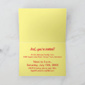 Picknick uitnodiging, rood, wit & geel gingham inv (Binnen)