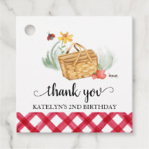 Picknick Verjaardag Dank u Label