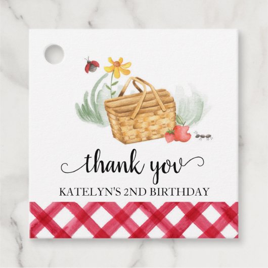 Picknick Verjaardag Dank u Label (Voorkant)