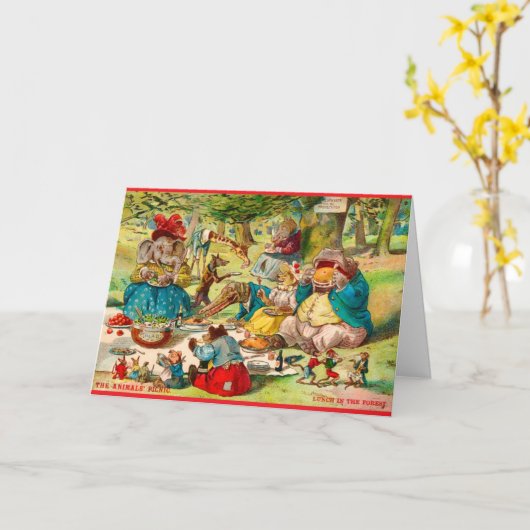 picknick voor dieren kaart (Gele Bloem)