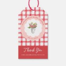 Picknick Zomer Rood Roze Gingham Meisje Baby Showe