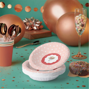Picknick Zomer Rood Roze Wit Stippen Baby Shower Papieren Kommen