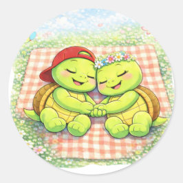 Picknickdeken dutje ronde sticker