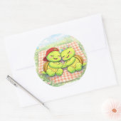 Picknickdeken dutje ronde sticker (Envelop)