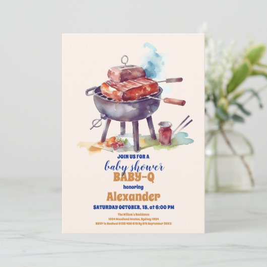 Picknickdoek Baby Q Baby shower Kaart (Staand voorkant)