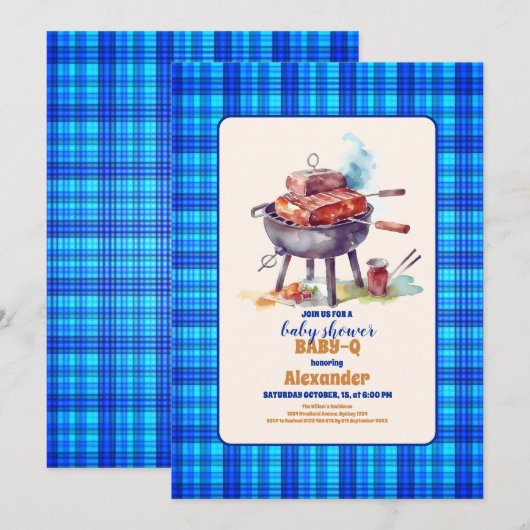 Picknickdoek Baby Q Baby shower Kaart (Voorkant / Achterkant)