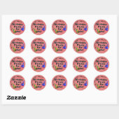 Picknickfeest voor verjaardag ronde sticker (Vel)