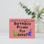 Picknickfeestje voor verjaardag kaart (Staand voorkant)