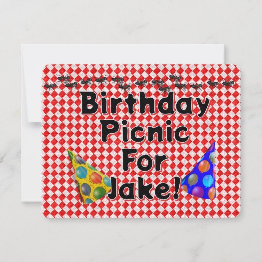 Picknickfeestje voor verjaardag kaart (Voorkant)
