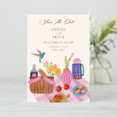 Picknickhuwelijk Save The Date (Staand voorkant)