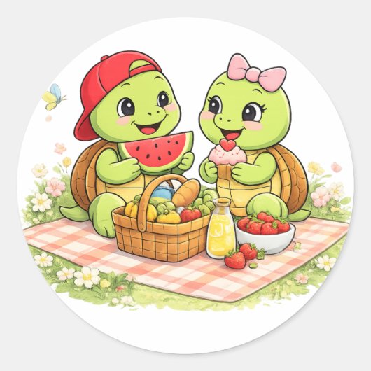 Picknickliefde Ronde Sticker (Voorkant)