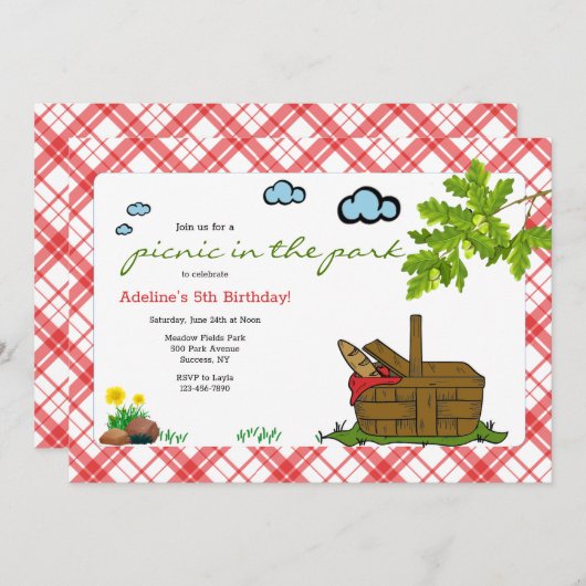 Picknickmand Kaart (Voorkant / Achterkant)