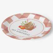 Picknickmand Rode GIngham Verjaardagspapier Bord (Gekanteld)