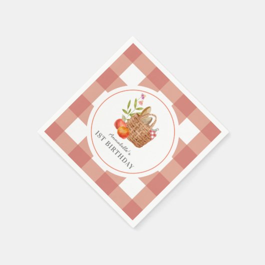 Picknickmand Rode Gingham Verjaardagsservetten Servet (Hoek)