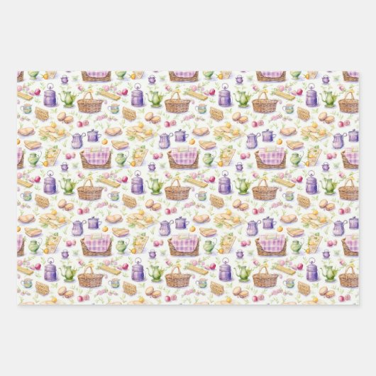 picknickmanden en eten inpakpapier vel (Voorkant 3)