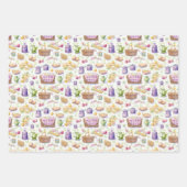  picknickmanden en eten inpakpapier vel (Voorkant)