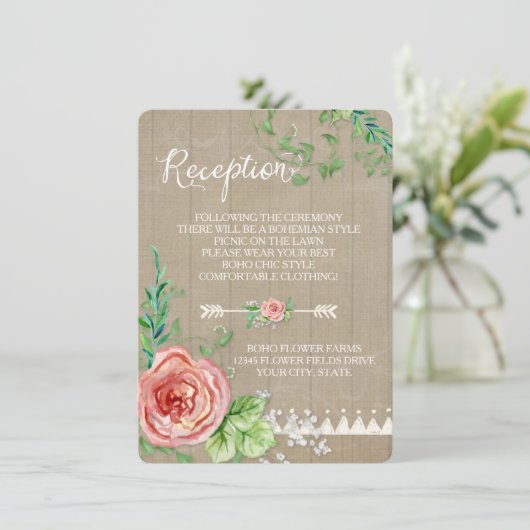 Picknickreceptie BOHO Baby's adem Lindeboomschuur  Kaart (Staand voorkant)