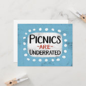 Picknicks zijn ondergewaardeerd Wenskaart Kaart (Voorkant / Achterkant in situ)